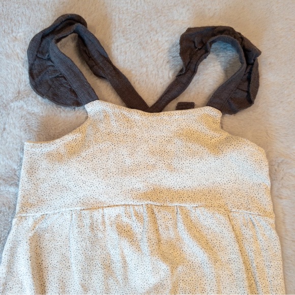 Zara Girls Ruffle Overall Jumper Gray Ivory Size 4-5 Years - Picture 3 of 10